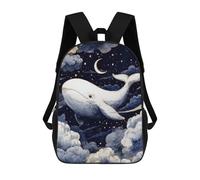 sinyumoney Whale in The Sky-3 Mochila Escolar Infantil De 17 Pulgadas Con Estampado 3D, Mochila Moderna Para Niños, Mochilas De Viaje, Bolsas Para Libros, Mochila Escolar Infantil
