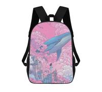 sinyumoney Whale in The Sky with Girl Mochilas Para Niños Mochila Escolar Mochila Escolar Impresa En 3D Para Niños Estudiantes De Primaria Y Secundaria 17inch