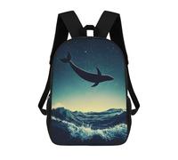 sinyumoney Whale in The Starry Sky Mochila Escolar Impresa En 3D Mochilas Informales Para Niños Mochila Escolar Impresa En 3D Para Niños De Primaria Y Secundaria 17inch