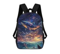 sinyumoney Whale in The Stars Mochila Escolar Para Niñas Mochila Impermeable Mochila Informal De Día Mochila Ligera Para Niño Y Niña Mochila Escolar 17inch