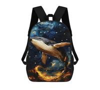 sinyumoney Whale in The Stars Mochila Escolar Para Niñas Y Niños, Mochilas De Gran Capacidad, Mochilas Ligeras Para Niños Y Estudiantes 17inch