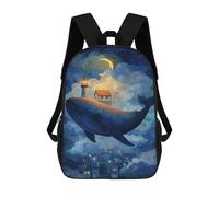sinyumoney Whale Island Dreamscape Mochila Infantil, Mochila Escolar Infantil, Mochilas Escolares Impresas En 3D Para Niños Y Estudiantes Adolescentes 17inch