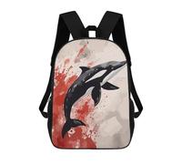 sinyumoney Whale Japanese Painting Mochila Escolar Mochilas Escolares Para Niñas Y Niños Mochila Con Bolsillo Mochila Escolar De Moda Para Niños 17inch