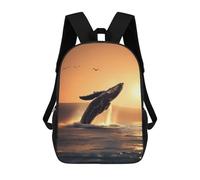 sinyumoney Whale Jumping in The Sea Mochilas Para Niños Mochila Escolar Mochila Escolar Impresa En 3D Para Niños Estudiantes De Primaria Y Secundaria 17inch