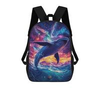 sinyumoney Whale Leaping Into Space Mochila Escolar Para Niñas Y Niños, Mochilas De Gran Capacidad, Mochilas Ligeras Para Niños Y Estudiantes 17inch