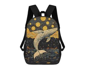 sinyumoney Whale Leaping Into Stars Mochila Escolar Ligera Para El Colegio, Mochila Escolar De Día, Mochila Para Libros Para Hombres, Mujeres Y Adolescentes 17inch