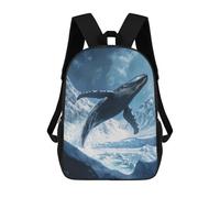 sinyumoney Whale Leaping Over Mountains Mochila Escolar Para Niños Mochila Escolar Impresa En 3D Mochila Escolar De Moda Para Niños De Primaria Y Secundaria 17inch