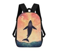 sinyumoney Whale Leaping Sunset Mochilas Para Niños Mochila Escolar De Moda Mochila Escolar Impresa En 3D Para Niños Estudiantes De Primaria Y Secundaria 17inch