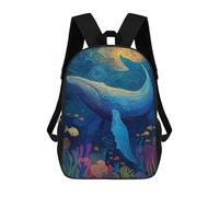 sinyumoney Whale Ocean Mosaic Art Mochilas Infantiles Impresas En 3D De 17 Pulgadas. Mochila Escolar Informal Impresa En 3D Para Niños De Primaria Y Secundaria.