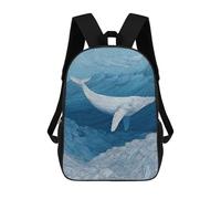 sinyumoney Whale Ocean Waves Art Print-6 Mochila Escolar/para Ordenador Portátil Para Colegio/trabajo/viajes Para Camping, Aventuras Al Aire Libre Y Viajes Diarios 17inch