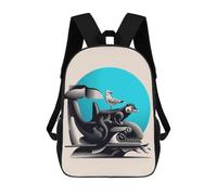 sinyumoney Whale, Otter, And Seagull Illustration Mochila Escolar Infantil Impresa En 3D 17inch Mochilas Escolares Para Niños, Estilo Casual Y Moderno, Mochilas De Viaje De Alta Capacidad