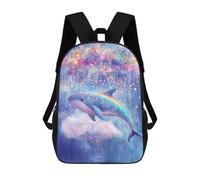 sinyumoney Whale Rainbow Fantasy Art Print Mochila Escolar Infantil Impresa En 3D 17inch Mochilas De Moda Para Niños De Primaria Y Secundaria