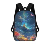 sinyumoney Whale Riding Fantasy Flowers Mochila Escolar De 17 Pulgadas Impresa En 3D Mochilas Infantiles Mochila Genial Impresa En 3D Para Niños De Primaria Y Secundaria