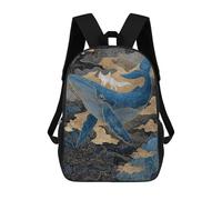 sinyumoney Whale Riding Fox Art Print Mochila Escolar De 17 Pulgadas Impresa En 3D Mochilas Infantiles Mochila Genial Impresa En 3D Para Niños De Primaria Y Secundaria