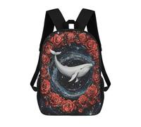 sinyumoney Whale Roses Galaxy Art Print-1 Mochila Escolar Para La Escuela Secundaria, Preparatoria, Universidad Y Viajes Para Niños/niñas/adolescentes 17inch