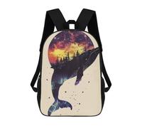 sinyumoney Whale Silhouette Galaxy Mochila De Peluche Con Dibujos Animados, Mochila 3D Para Niños, Bolsa Escolar, Idea De Regalo De Cumpleaños Para Niños Y Niñas 17inch