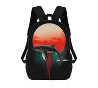sinyumoney Whale Silhouette with Red Sun Mochila Escolar Infantil Impresa En 3D Para Niños, Mochilas De Viaje, Bolsas Para Libros, Mochila Escolar Infantil 17inch
