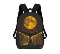sinyumoney Whale Tail And Full Moon Mochila Escolar Mochila Para Niños Impresa En 3D Mochilas Infantiles Para Niños Y Niñas Mochilas Escolares Mochilas De Viaje Para Niños 17inch