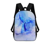 sinyumoney Whale Tail Watercolor Mochila Escolar Mochilas Escolares Para Niñas Y Niños Mochila Con Bolsillo Mochila Escolar De Moda Mochila Infantil 17inch