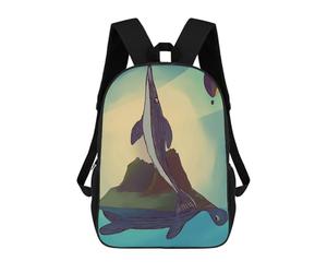 sinyumoney Whale, Turtle, And Island Mochila Escolar Infantil De Moda Informal Mochilas Infantiles Impresas En 3D Mochila Grande Para Niño 17inch