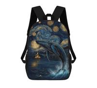 sinyumoney Whale Under Starry Night Mochila Infantil, Mochila Escolar Infantil, Mochilas Escolares Impresas En 3D Para Niños Y Estudiantes Adolescentes 17inch