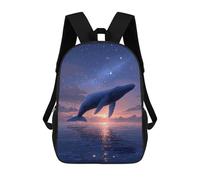 sinyumoney Whale Watching at Sunset 17inch Mochilas Escolares Impresas En 3D, Mochilas Escolares De Moda Para Niños De Primaria Y Secundaria