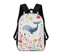 sinyumoney Whale Watercolor Illustration Mochilas Impresas En 3D 17inch Mochila Escolar Infantil Para Exteriores, Mochila Informal De Día, Bolsas De Viaje Informales Para Estudiantes De Secundaria