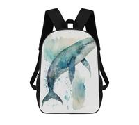 sinyumoney Whale Watercolor Mochila Infantil, Mochila Escolar Para Niños, Mochila Escolar Infantil Con Estampado 3D De Dibujos Animados, Mochila De Gran Capacidad Para Niños Y Niñas 17inch
