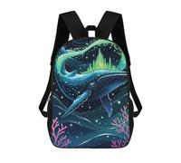 sinyumoney Whale with Castle Fantasy Art Mochila Escolar Mochilas Escolares Para Niñas Y Niños Mochila Con Bolsillo Mochila Escolar De Moda Para Niños 17inch