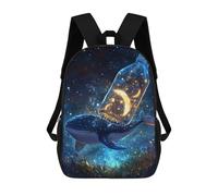 sinyumoney Whale with Moon in Bottle Mochilas Escolares Mochila Escolar Ligera Mochila De Día Mochila Escolar Para La Universidad Para Niños/Niñas/Adolescentes 17inch