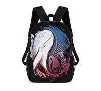 sinyumoney Whale Yin Yang Skeleton Mochila Escolar Infantil Impresa En 3D Para Niños, Mochilas De Viaje De Alta Capacidad, Bolsas Para Libros, Mochila Escolar Infantil 17inch