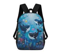 sinyumoney Whales And Fish Underwater Illustration Mochila Escolar Impresa En 3D Mochilas Informales Para Niños Mochila Escolar Impresa En 3D Para Niños De Primaria Y Secundaria 17inch