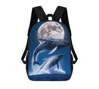 sinyumoney Whales Breaching Under The Moonlight Mochilas Infantiles Mochila Escolar Mochila Impresa En 3D Para Niños Mochilas De Viaje Bolsas Para Libros Mochila Escolar Para Niños 17inch