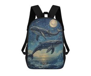 sinyumoney Whales Leaping Under Stars Mochila Mochila Informal Para El Día A Día Escuela Trabajo Viajes Bolsa - Perfecta Para Viajes, Trabajo Y Uso Diario 17inch
