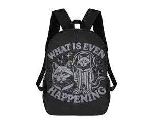 sinyumoney What Is Even Happening - Space Cat Existential Meme Mochila Escolar Resistente Al Agua, Mochila Escolar De Negocios Para Niñas, Niños Y Adolescentes 17inch
