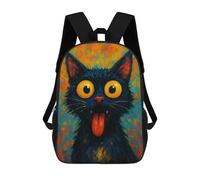 sinyumoney Whimsical Black Cat Portrait Mochila Infantil Para Niñas, Mochila Escolar 3D, Mochila Para Niños Pequeños, Mochila Informal De Día, Mochila Escolar De Moda 17inch