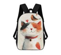 sinyumoney Whimsical Cat And Bird Art Mochila Escolar Resistente Al Agua, Mochila De Viaje, Bolsa Para Computadora - Perfecta Para Viajes, Trabajo Y Uso Diario 17inch