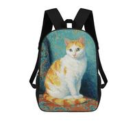 sinyumoney Whimsical Cat Art Print Mochila Escolar Impresa En 3D 17inch Mochilas De Moda Para Niños, Mochilas Escolares Para Niños De Primaria Y Secundaria