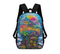 sinyumoney Whimsical Cloud Cityscape Mochila Escolar Infantil, Mochilas Impresas En 3D, Mochilas Escolares De Moda Para Niños De Primaria Y Secundaria 17inch