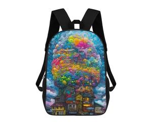 sinyumoney Whimsical Cloud Cityscape Mochila Escolar Infantil, Mochilas Impresas En 3D, Mochilas Escolares De Moda Para Niños De Primaria Y Secundaria 17inch