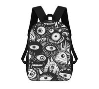 sinyumoney Whimsical Doodle Monster Mochila Escolar, Mochila Para Portátil, Mochila Para Camping, Aventuras Al Aire Libre Y Viajes Diarios 17inch