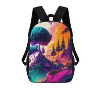 sinyumoney Whimsical Forest Dreamscape Mochila Infantil, Mochila Escolar Impresa En 3D, Mochila Para Niños Y Niñas, Mochila Escolar Ajustable Para La Escuela Primaria 17inch