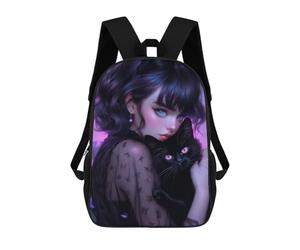 sinyumoney Whimsical Gothic Cat Lady Mochila Escolar, Mochila De Viaje, Mochila Universitaria Para Niños/niñas/adolescentes 17inch