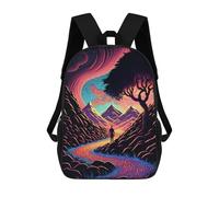 sinyumoney Whimsical Journey Through Colorful Landscapes -1 Mochila Para Niños, Adolescentes Y Estudiantes, Mochilas Para Niñas, Mochilas Para Niños Pequeños, Primaria Y Secundaria 17inch