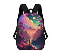 sinyumoney Whimsical Journey Through Colorful Landscapes Mochila Escolar Para Niñas Mochila Impermeable Mochila Informal De Día Mochila Ligera Para Niño Y Niña Mochila Escolar 17inch