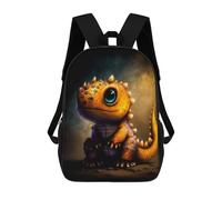 sinyumoney Whimsical Lizard Illustration Mochila Escolar Infantil Impresa En 3D, Mochila Informal De Moda Para Niños, Mochila De Viaje De Alta Capacidad Para Libros Para Niños 17inch