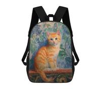 sinyumoney Whimsical Orange Kitten Painting Mochila Escolar Resistente Al Agua Para Ordenador Portátil: Perfecta Para Viajes, Trabajo Y Uso Diario 17inch