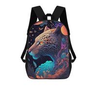 sinyumoney Whimsical Tiger in Fantasy Forest Mochila Escolar Para Niños De 17 Pulgadas, Mochila Informal De Viaje Para Niños Y Niñas, Mochila De Gran Capacidad Para El Día A Día 17inch