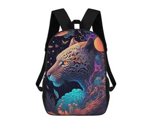 sinyumoney Whimsical Tiger in Fantasy Forest Mochila Escolar Para Niños De 17 Pulgadas, Mochila Informal De Viaje Para Niños Y Niñas, Mochila De Gran Capacidad Para El Día A Día 17inch