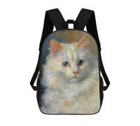 sinyumoney Whimsical White Cat Painting Mochilas Infantiles Impresas En 3D Para Niños. Mochilas De Viaje De Moda Para Niños. Mochila Escolar Para Estudiantes De Primaria Y Secundaria.